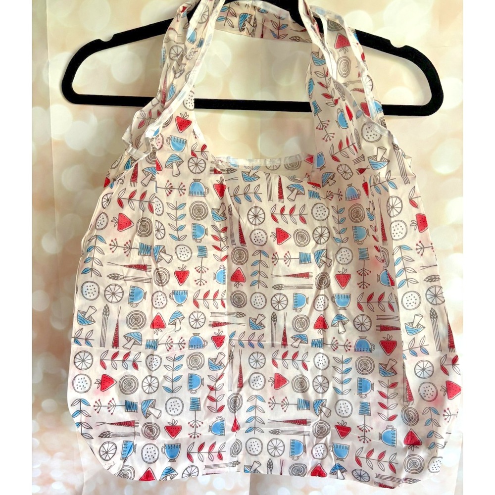 Reusable Shopping Bag Foldable Grocery Tote Cute Kawaii Fruit Veggie Pattern